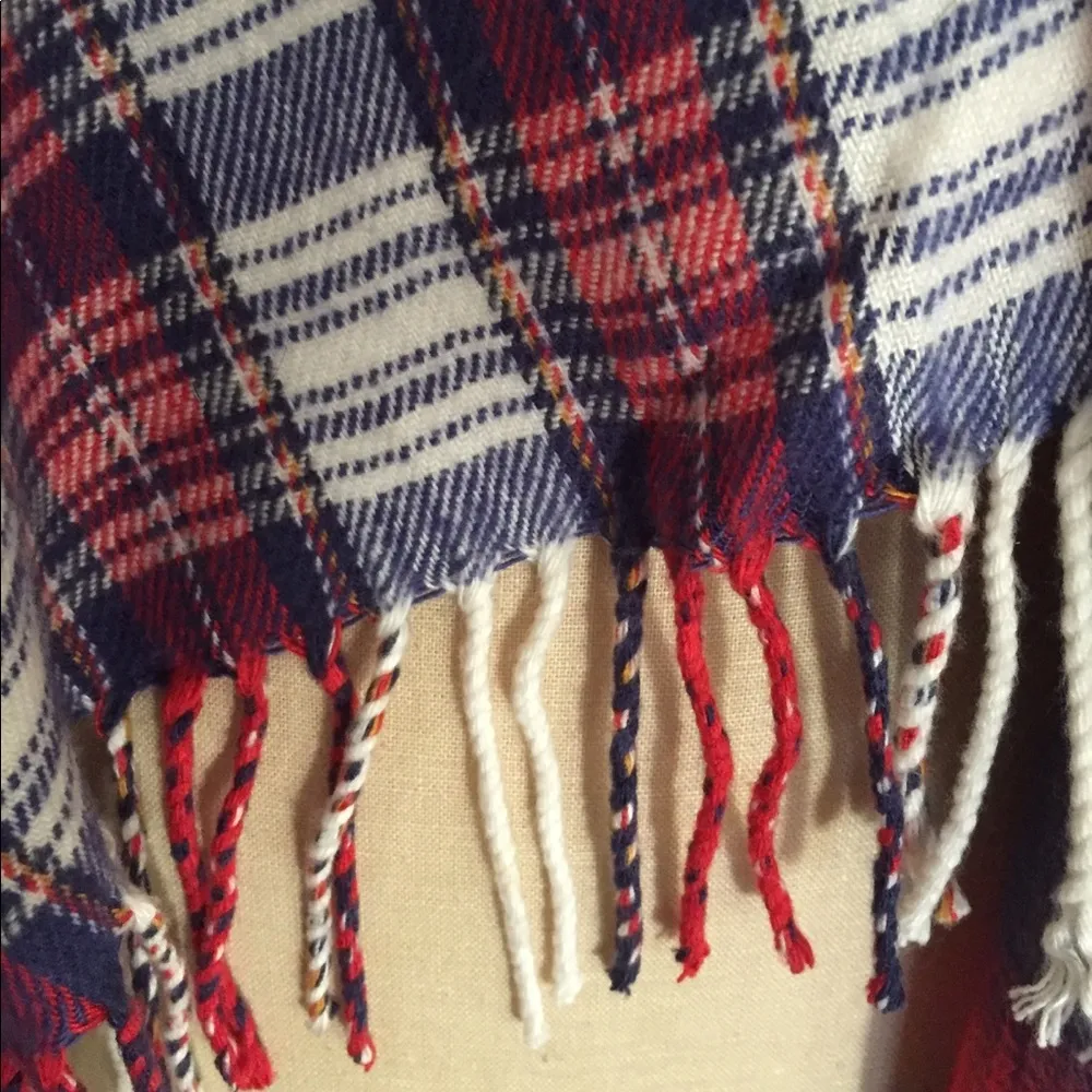 Cute Plaid Blanket Scarf Red - Image 7