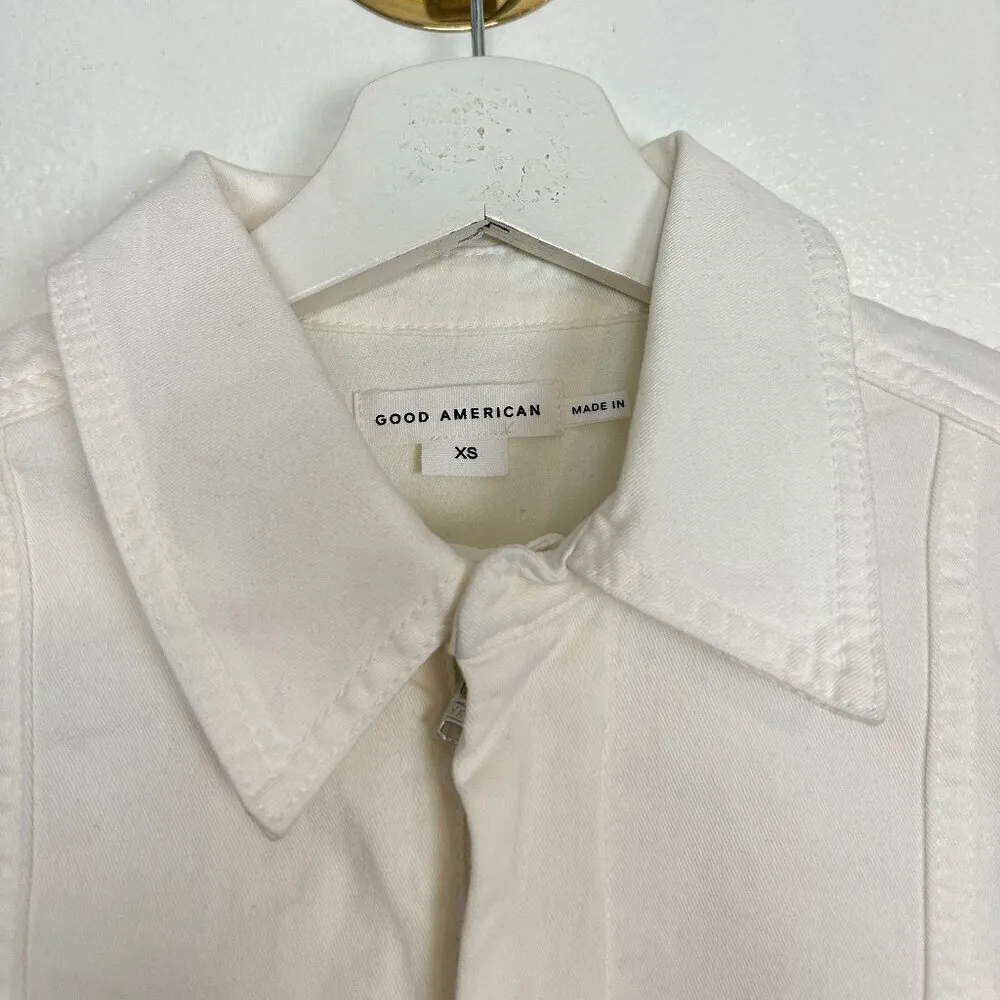 GOOD AMERICAN Fit for Success Utility Dress in Wash Cloud White Size X-Small - Image 6