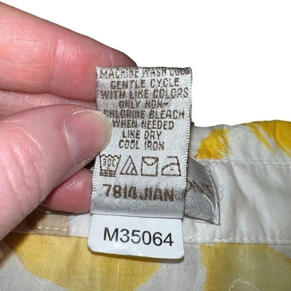 Drapers and Damons Womens Blouse Top Lightweight Button Down Floral Yellow White - Image 11