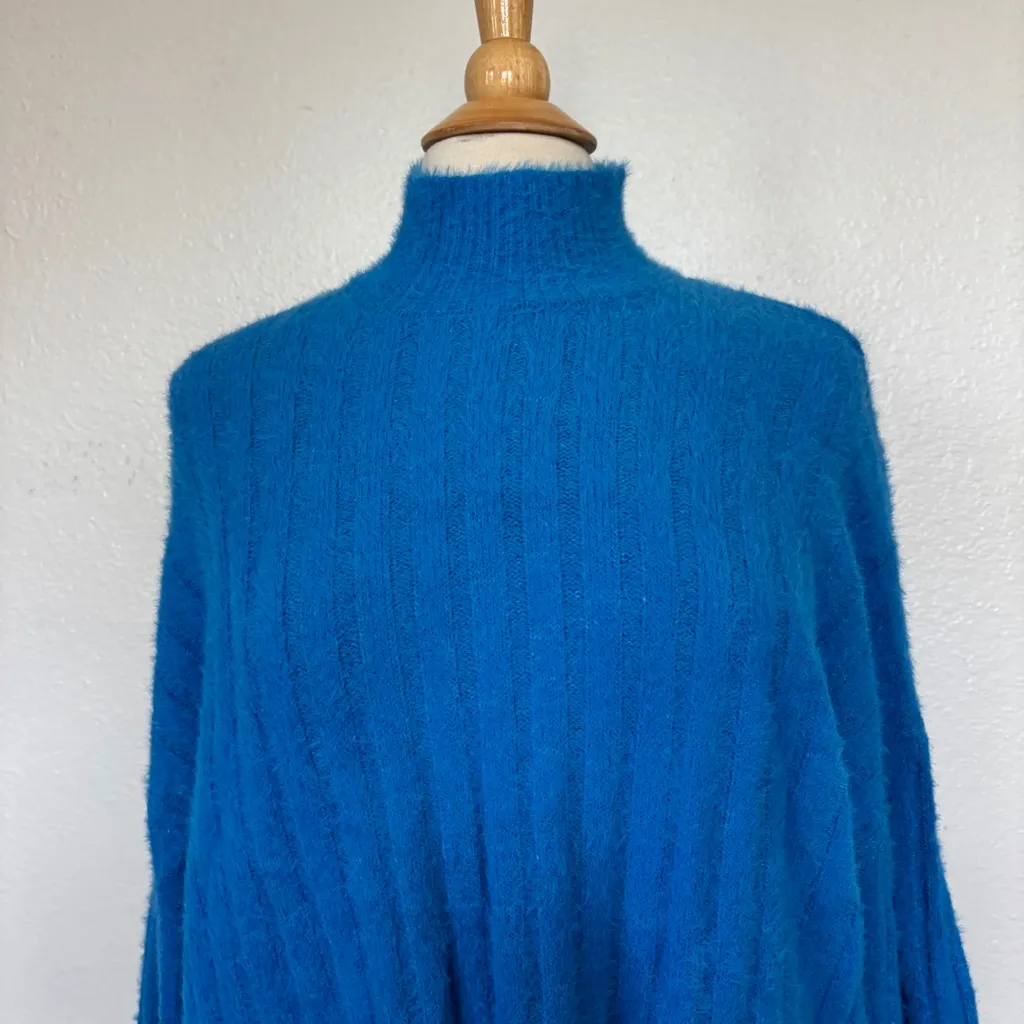 Jessica Simpson Solid Blue Turtleneck Oversized Sweater - Image 2