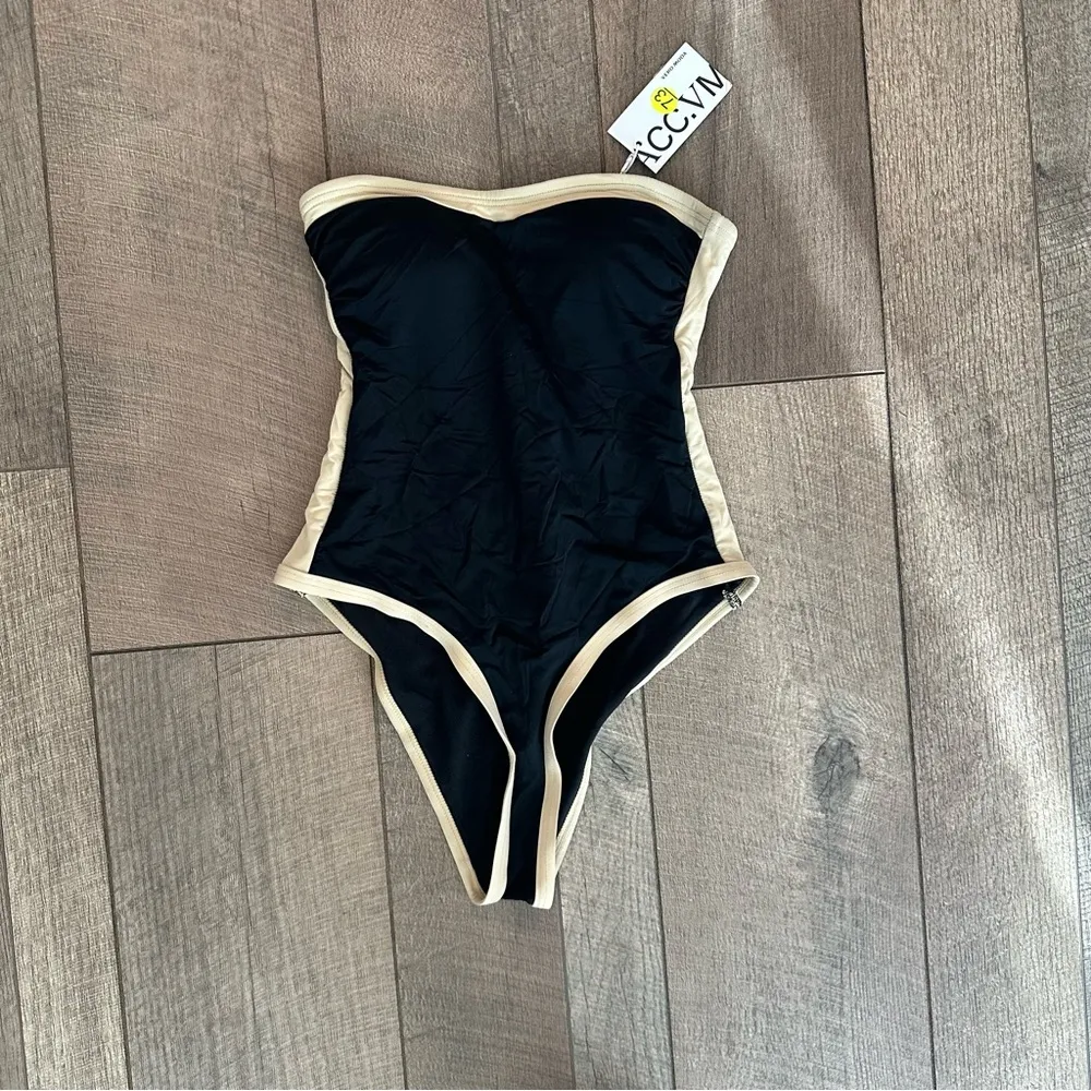 NWT  Rachel Strapless Classic and Elegant One-Piece Swimsuit in Black - Image 6
