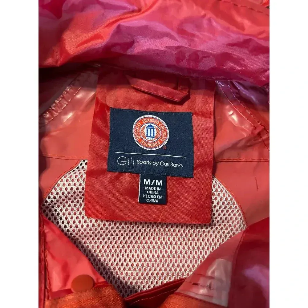 G III Sports Carl Banks OU Hooded Raincoat Size Medium Oklahoma Sooners Crimson Red - Image 3