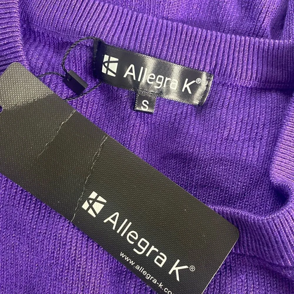 Allegra K Long Sleeve Ribbed Knit Ruffle Hem Peplum Sweater SZ S - Image 6