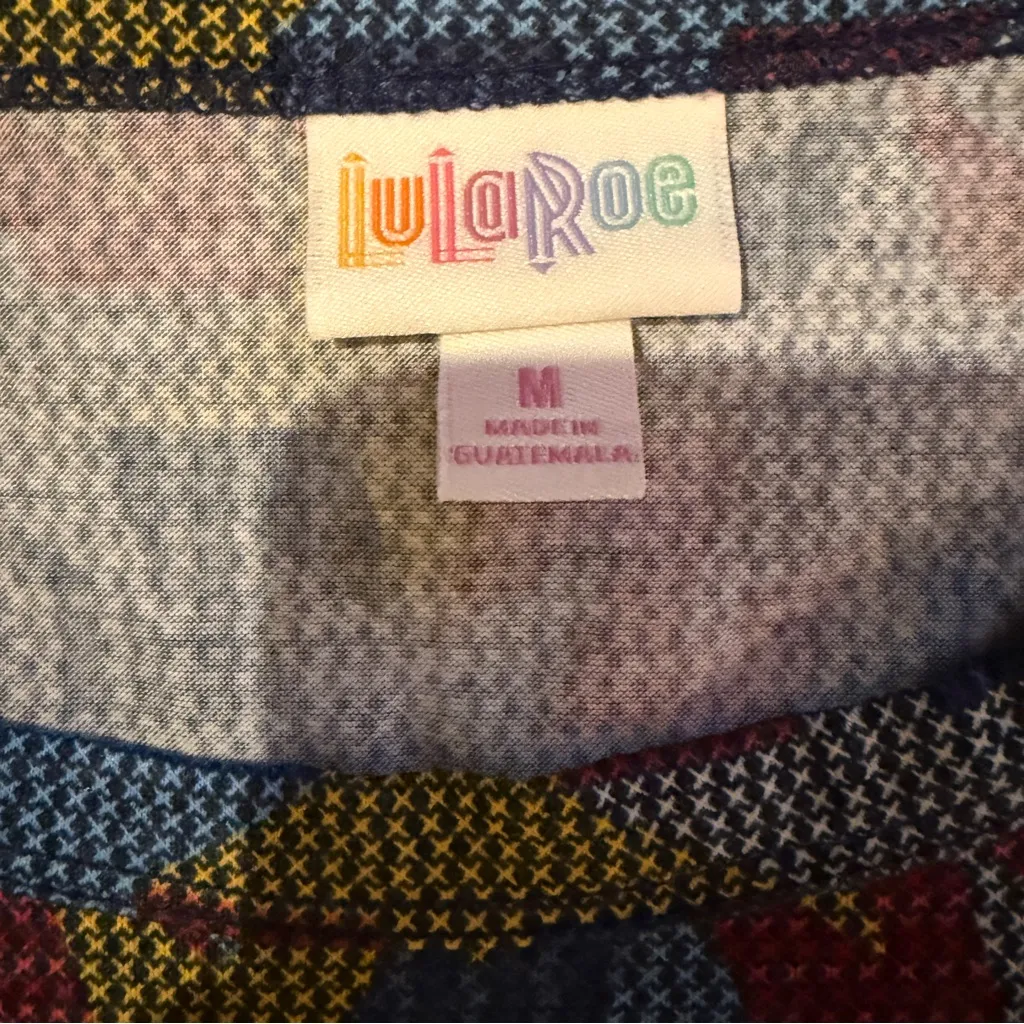 Luluroe Maria Star‎ Print Short Sleeve Stretchy Maxi Dress Sz M NEW Blue Red - Image 5