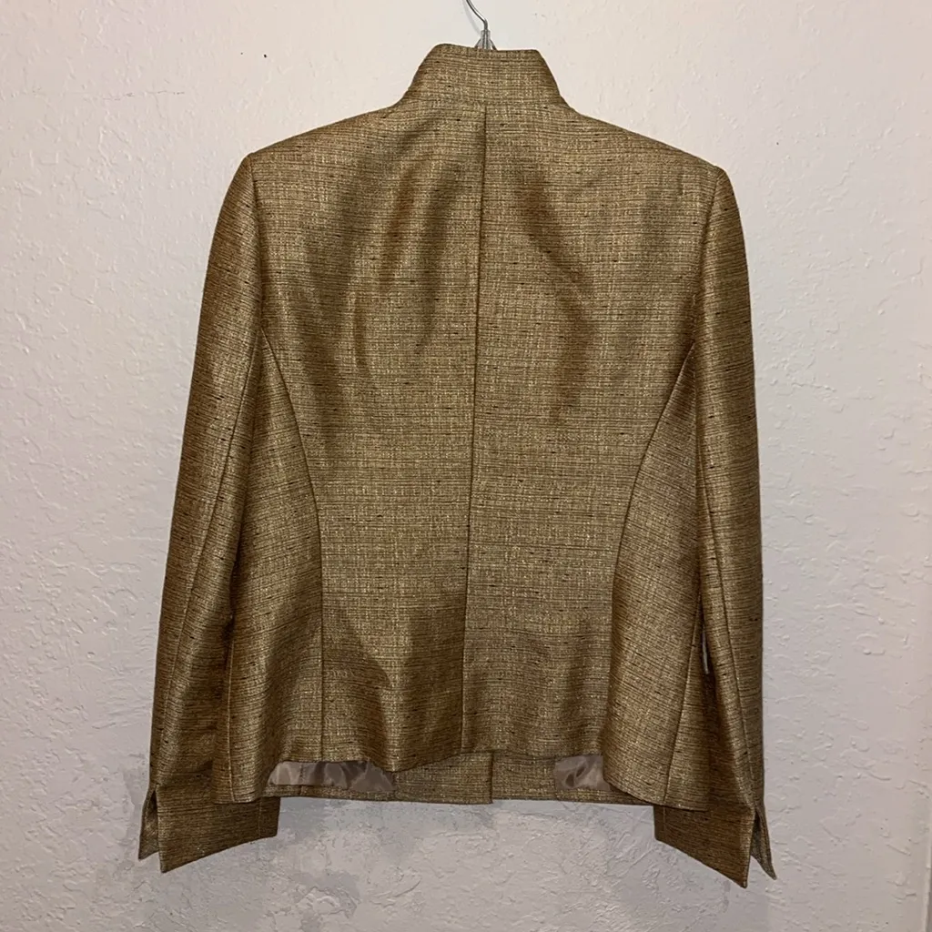 Vintage Gold Blazer Tailored Professional Style Suit Jacket Dress Jacket Le Suit Size 8 - Image 7