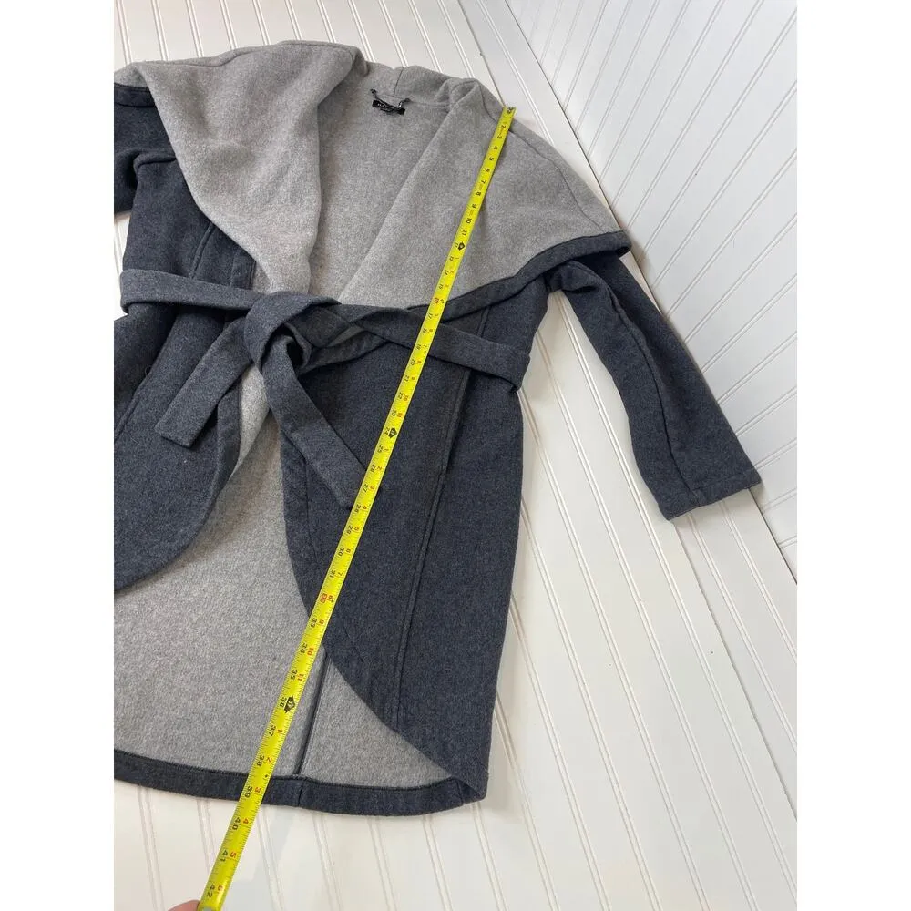 H BY HALSTON Dark Grey Shawl Wool Blend Coat Outdoors Wool Gorpcore Size 12 - Image 5