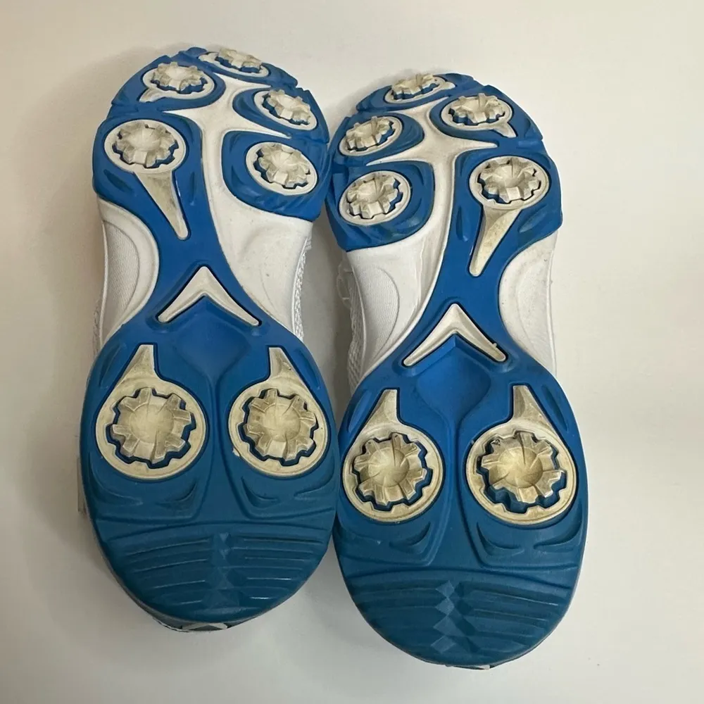 Callaway Women’s Golf Shoes Size 8.5 Spikes White Turquoise Blue EUC - Image 6