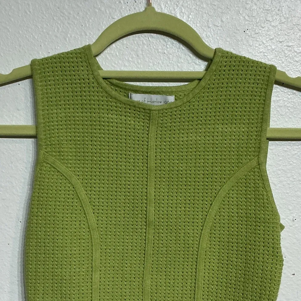 House of Harlow 1960 Green Sleeveless Sweater Knit Top Sz XS - Image 2