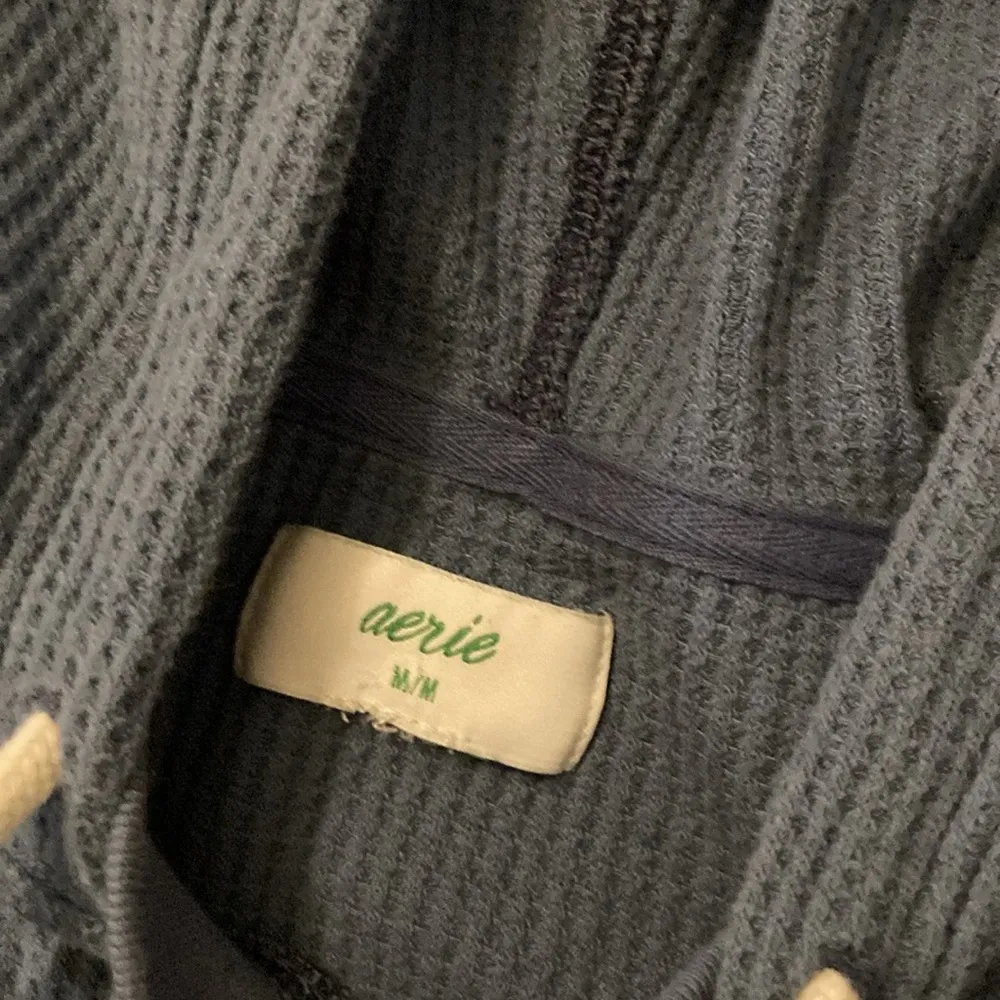 oversized waffle knit hooded pullover size medium - Image 2