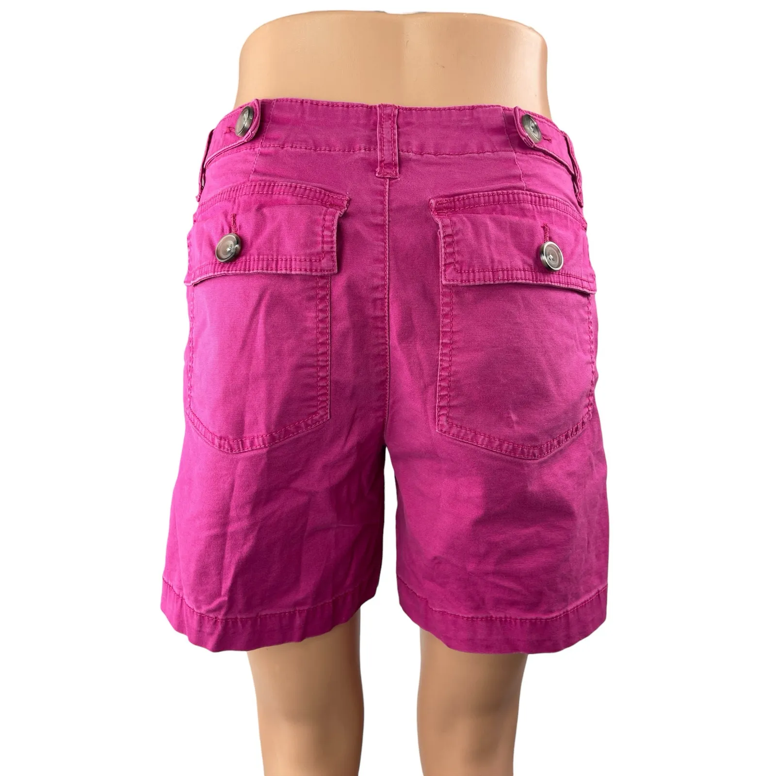 Cabi Women's Pink Mid Rise Straight Bermuda Utility Denim Jeans Shorts Size 2 - Image 2