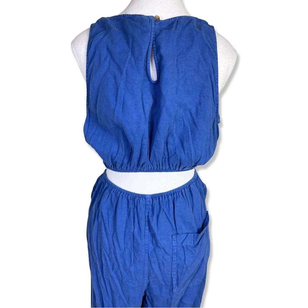 UNIVERSAL THREAD Blue Jumpsuit with Cut Out Back Linen - Image 6