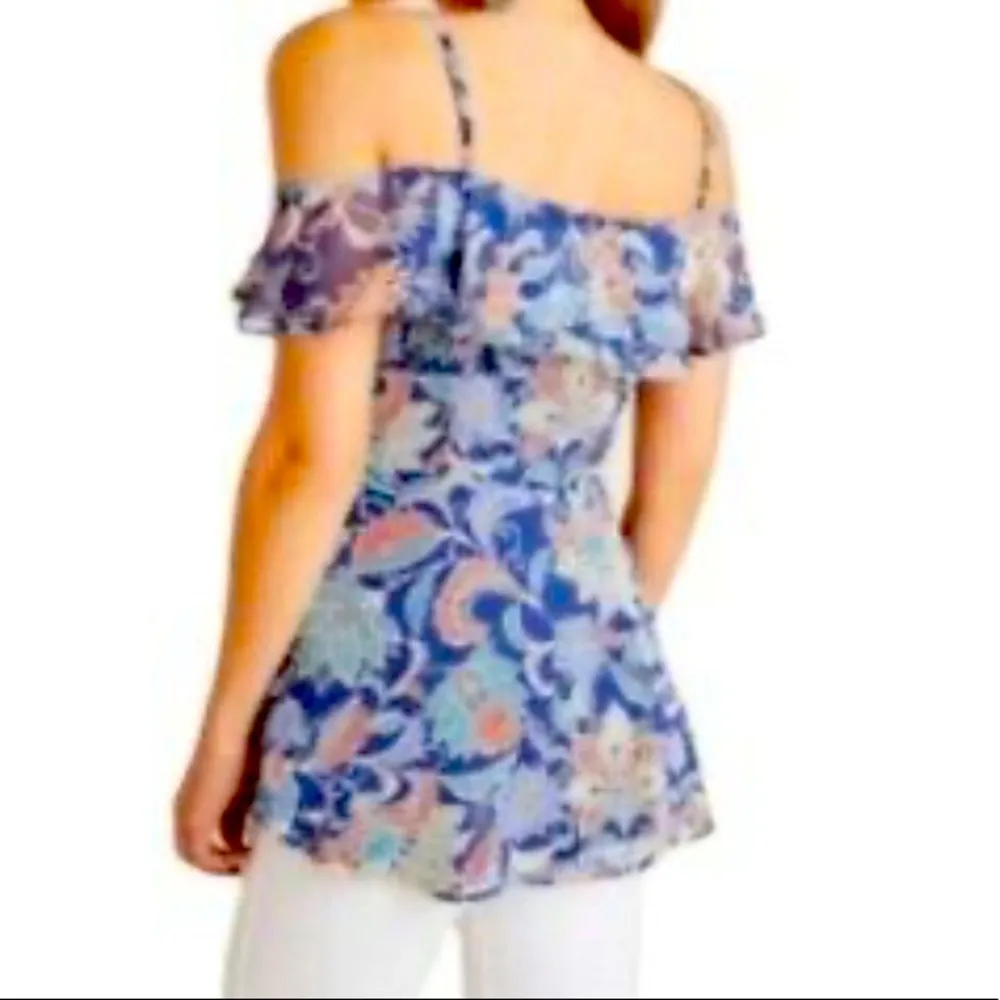 Maeve Anthropologie Mariposa Shoulder Ruffled Top 14” - Image 2