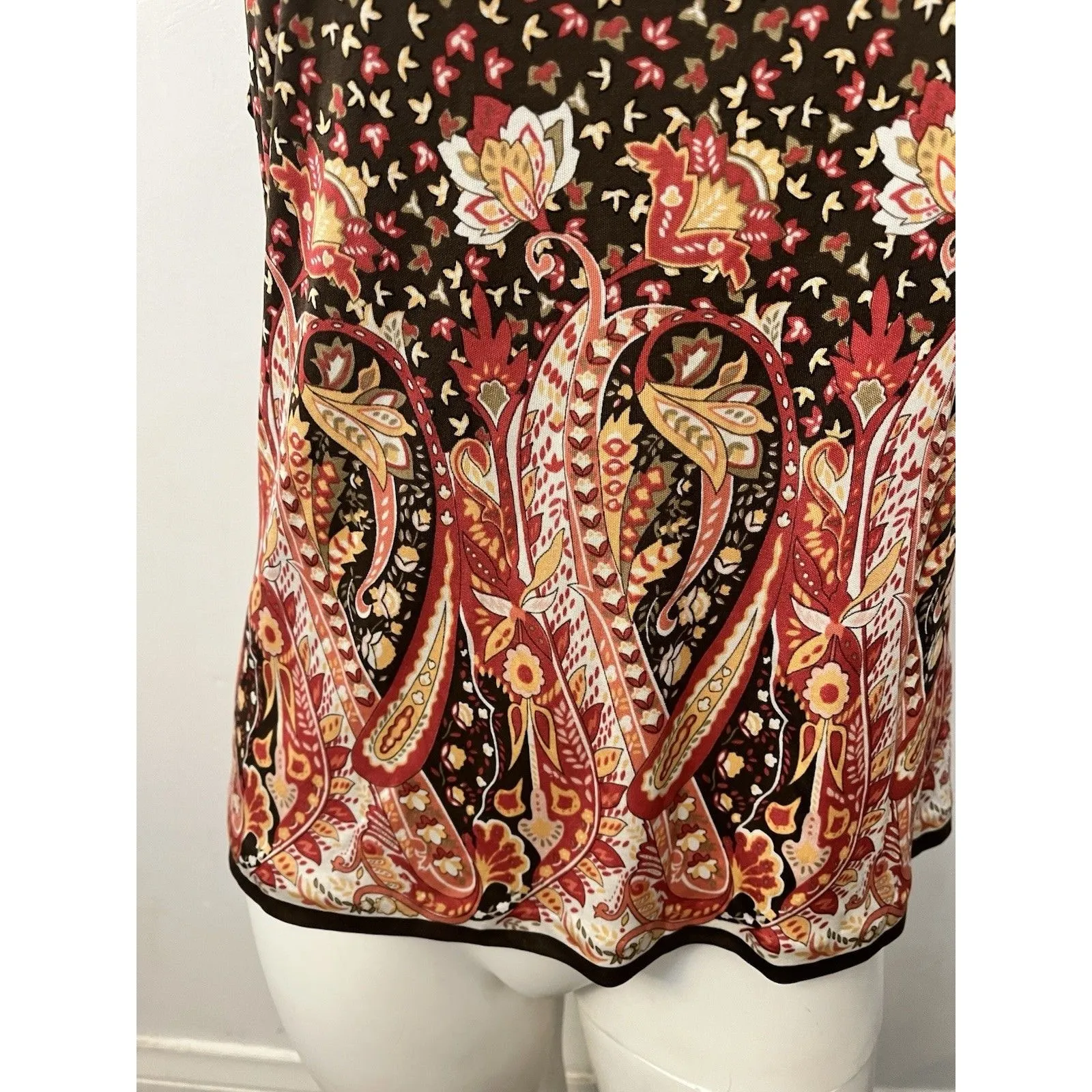 Vtg Talbots Top 16 Petite Pure Silk Boho Fairy Western Festival Ranch Rodeo Barn - Image 3