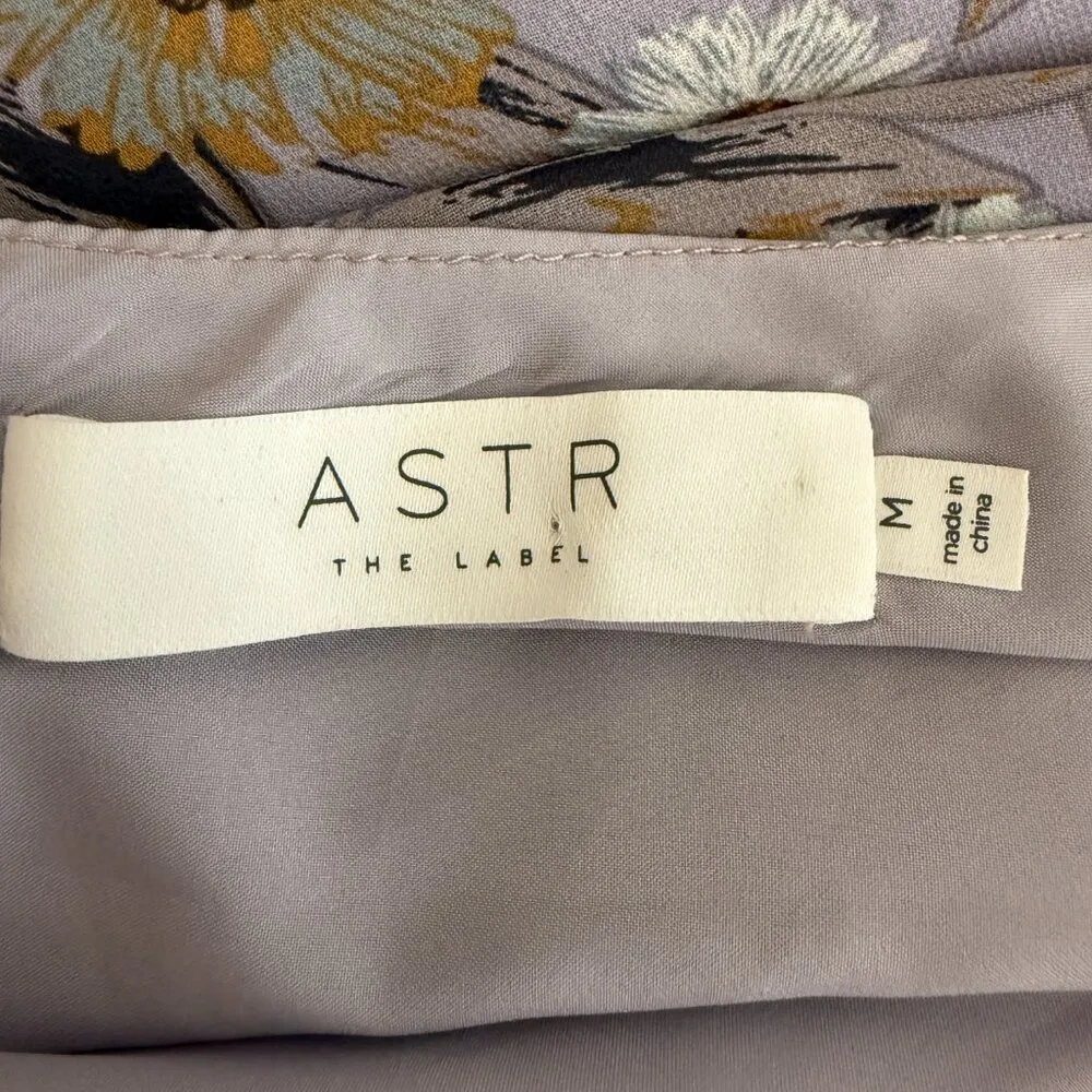 ASTR The Label Periwinkle Floral One Shoulder Tulip Mini Dress Women's Medium - Image 14
