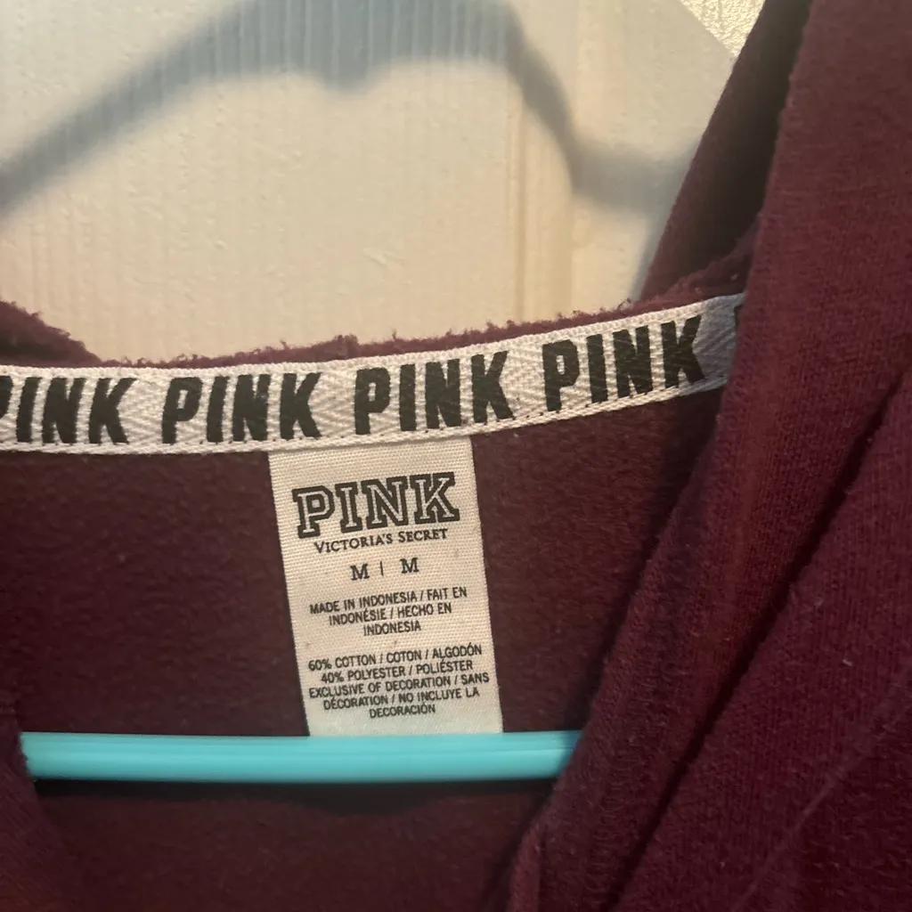 Victoria's Secret PINK Burgundy Sweatshirt - Image 2