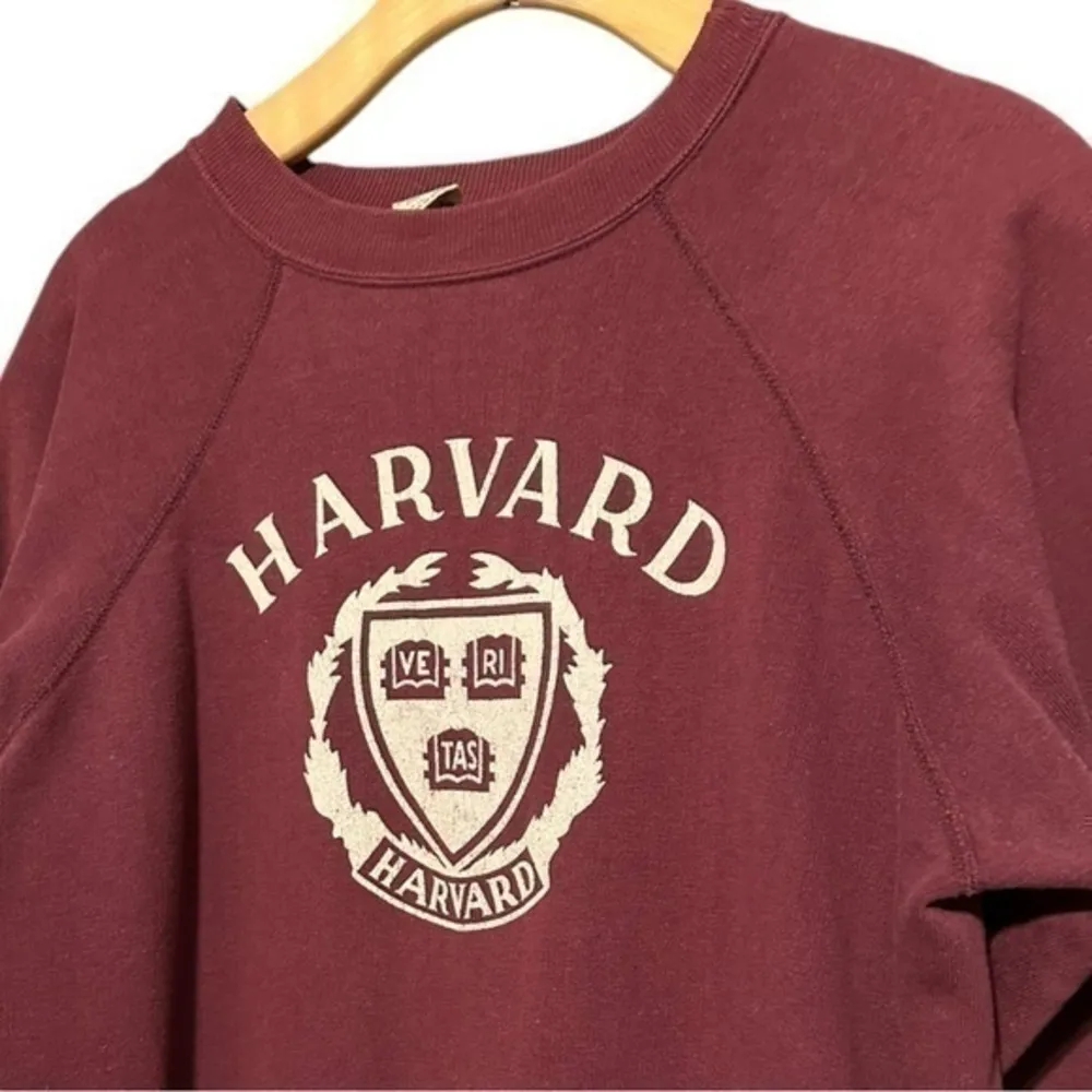 Champion 80’s Vintage Uni-Sex L Burgundy Maroon Harvard University Sweatshirt - Image 2