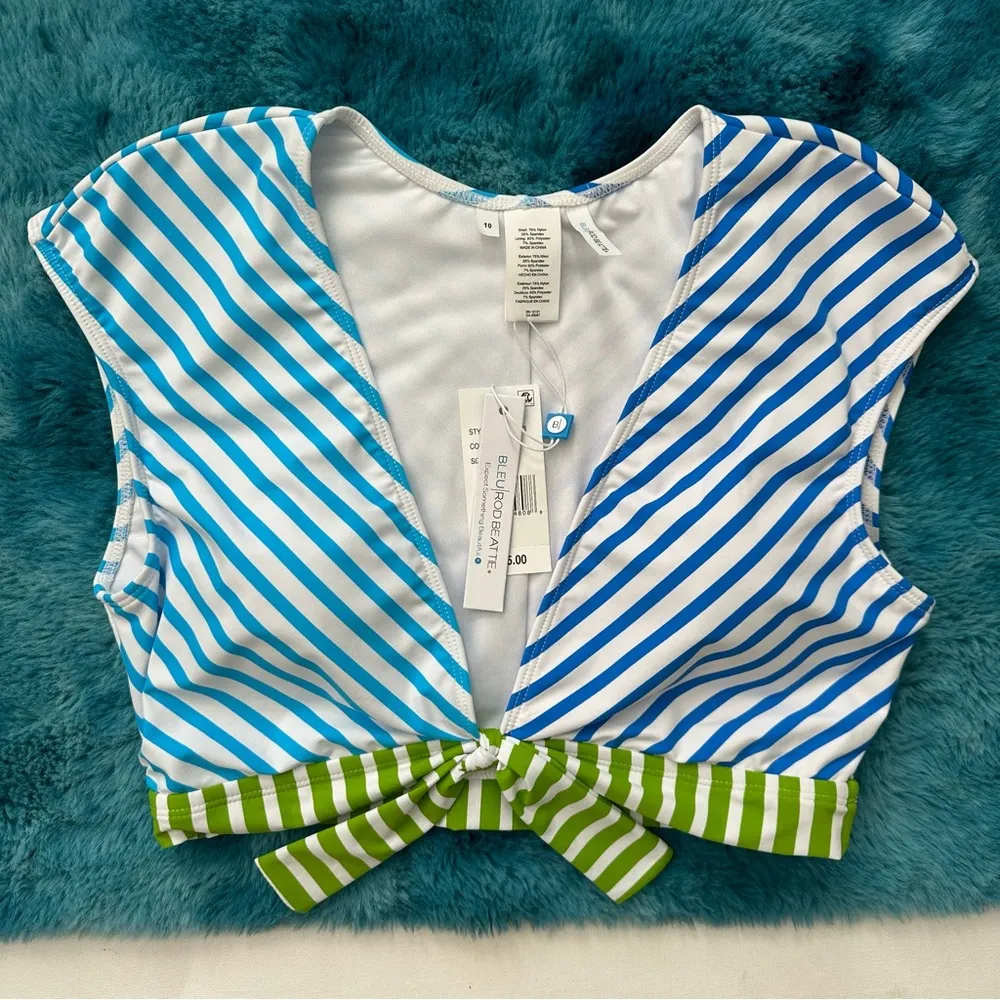 Bleu Rod Beattie Cap Sleeve Crop Bikini Top Size 10 - Image 12