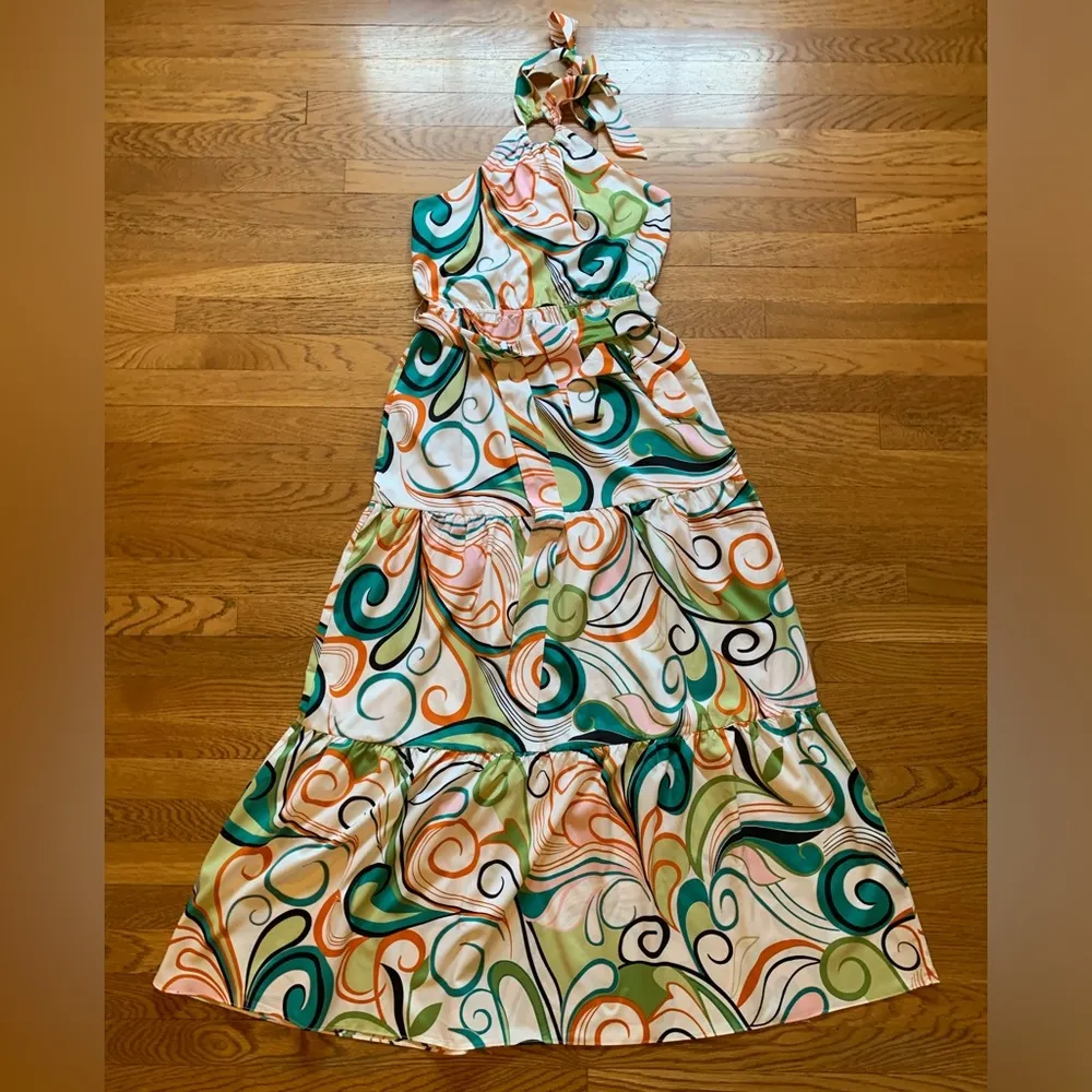 Tiered Halter Midi dress size M Size M - Image 5