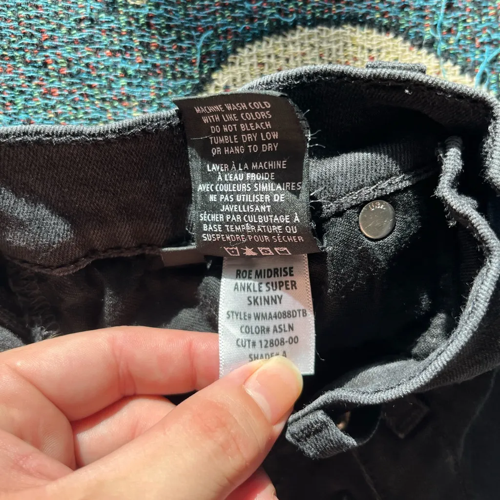 Hudson Roe Mid Rise Ankle Super Skinny Jeans Women’s 28 Dark Gray Stretch Denim - Image 16