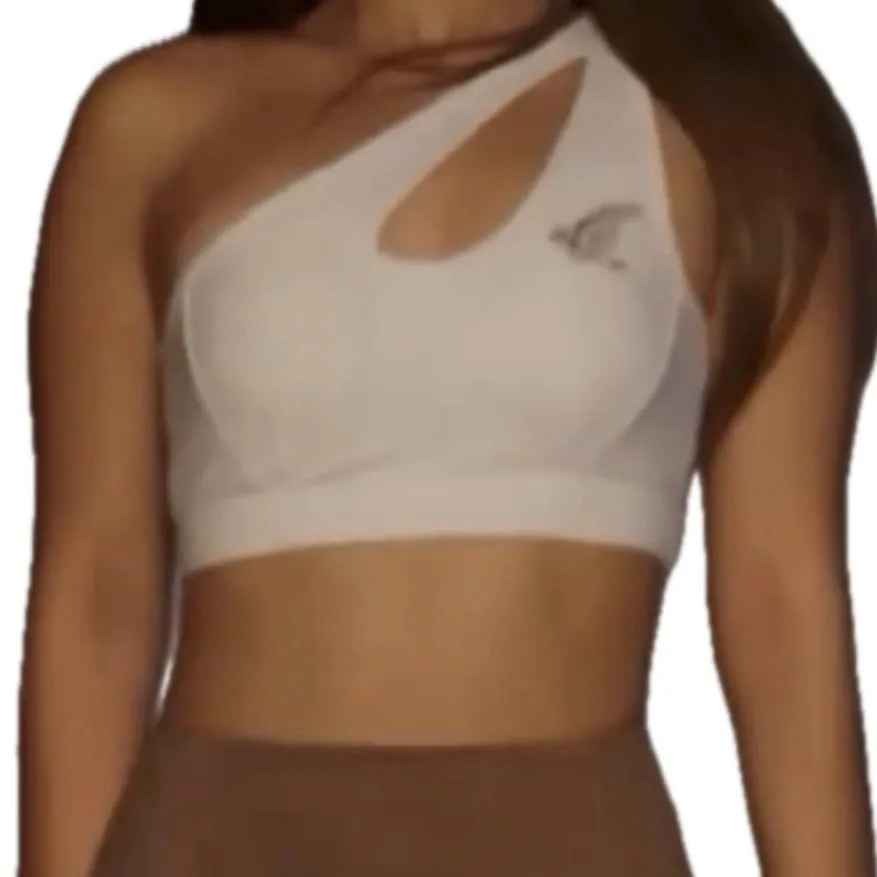 NWOT Te Manu Hawaiian Tribal Asymmetrical Cut Out Padded Sports Bra M Gray Size M - Image 2