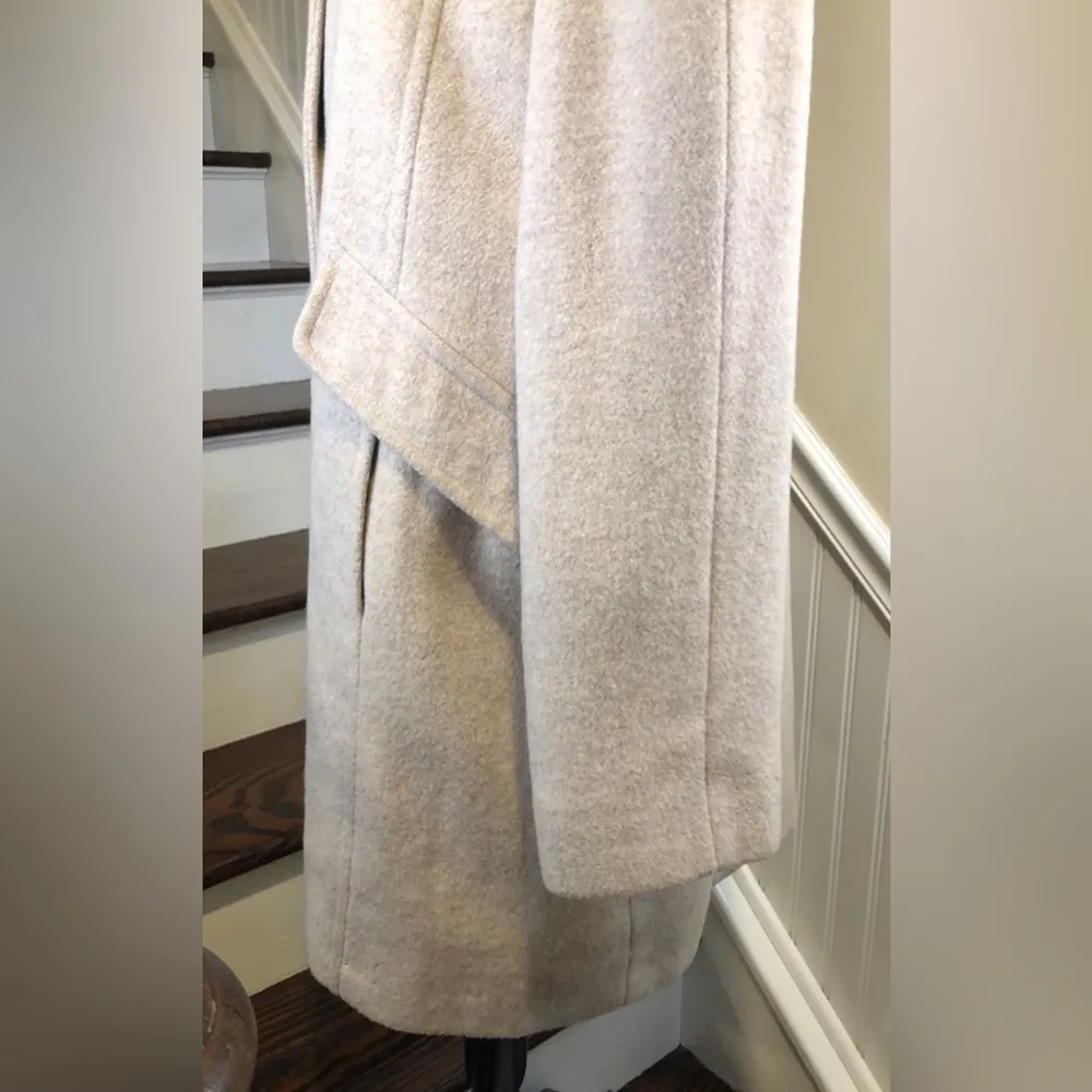 LONDON FOG Women’s Oatmeal Wool Single Breast Button Down Coat Sz - Image 10