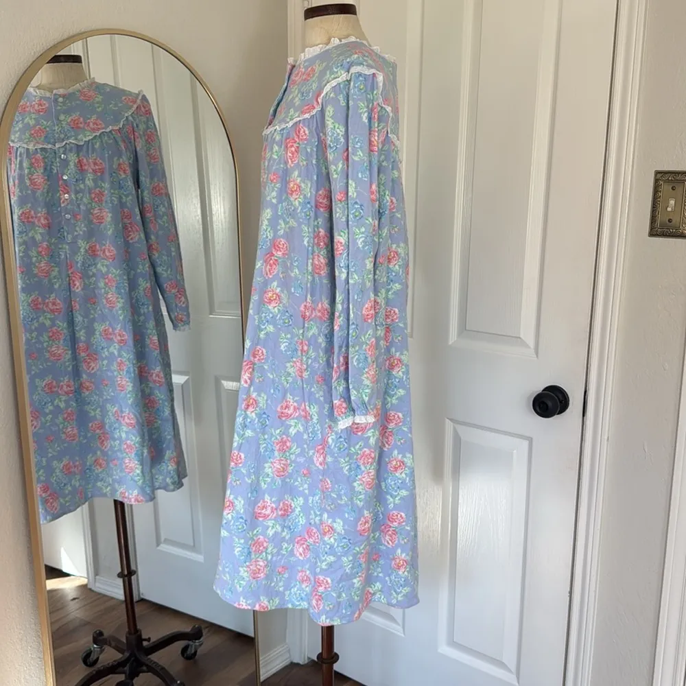Lanz of Salzburg rose nightgown Blue Size L - Image 11