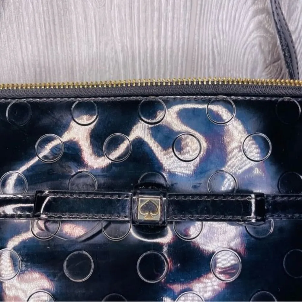 Kate spade patent leather black polka dot tote bag purse shoulder bag - Image 3