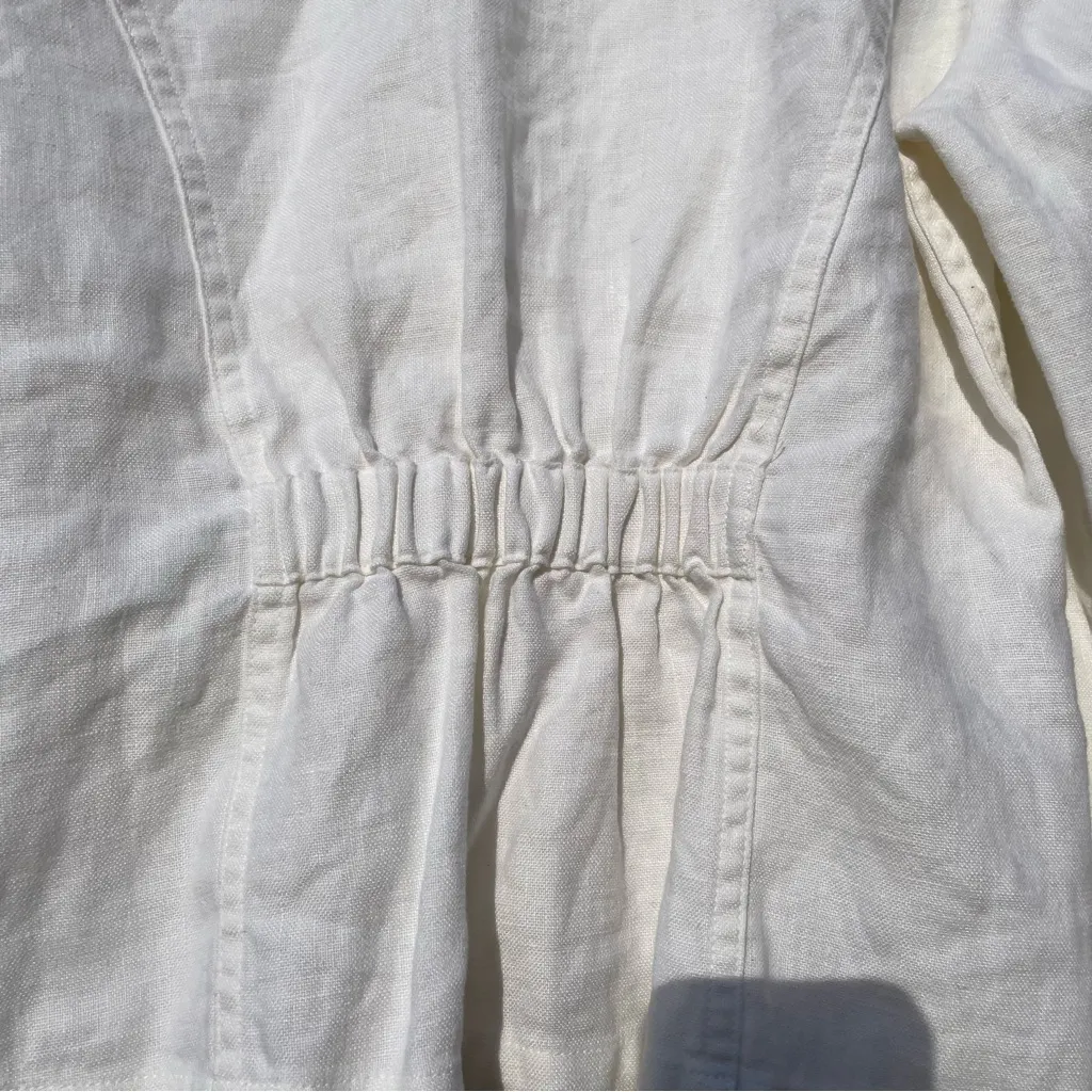 Charter Club Blazer with Button Front Jacket Roll Tab Sleeve. 100%Linen - Image 4