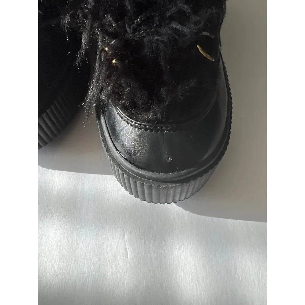 H&M Black Faux Shearling-lined Winter Boots Sz 9.5 - Image 9