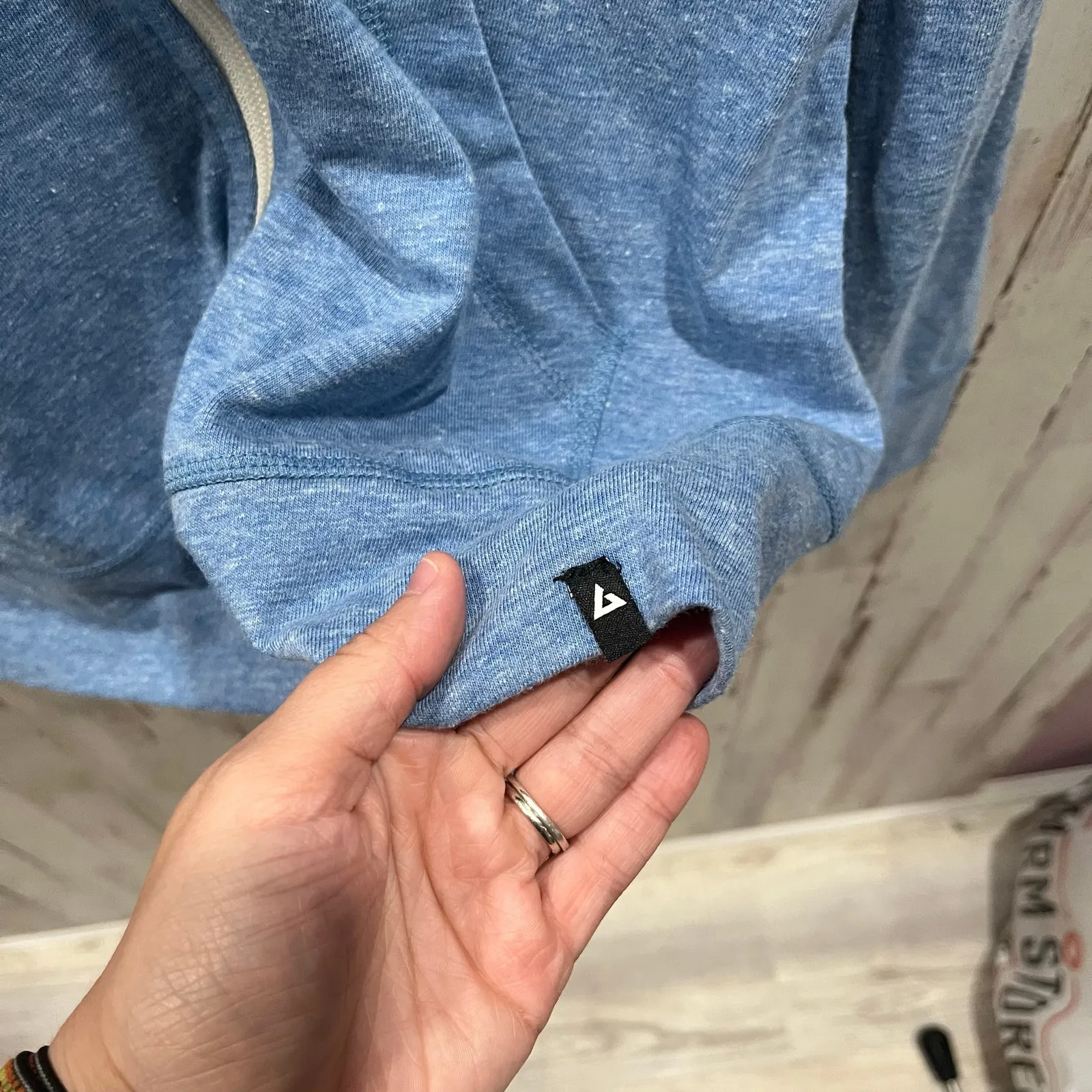 American Giant Lightwieght Full Zip Heathered Blue Jay Womens Medium USA Made - Image 2