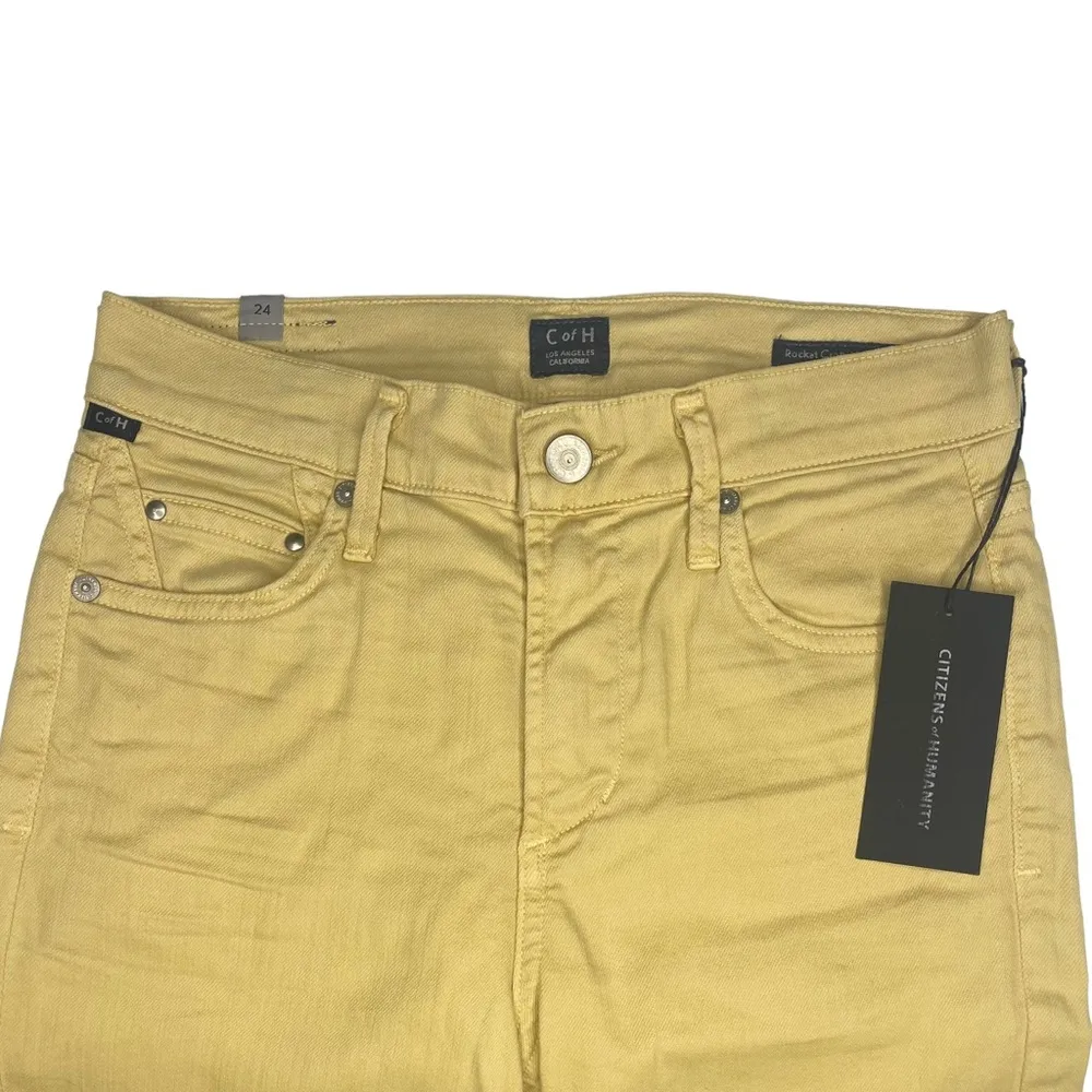 Citizens of Humanity new Posh  ★ Cropped Stretch Jeans ★ Butter Yellow ★ Size 24 - Image 11