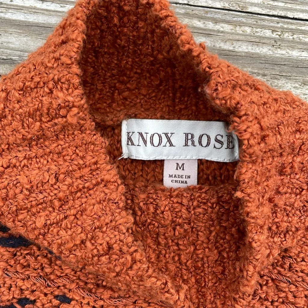Knox Rose Rust Sweater With Black Stripes Medium - Image 5