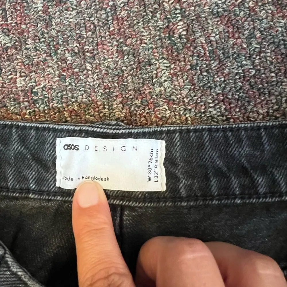 ASOS black button fly jeans 30 - Image 7