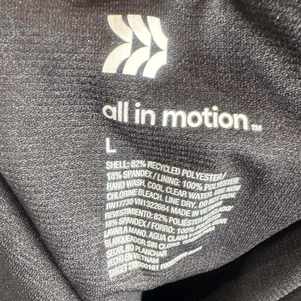 All in Motion black and olive green strappy back one piece swimsuit size medium - Image 8