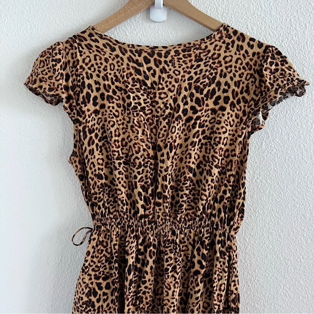 Band of Gypsies BOG Collection Leopard Wrap Dress Small - Image 5