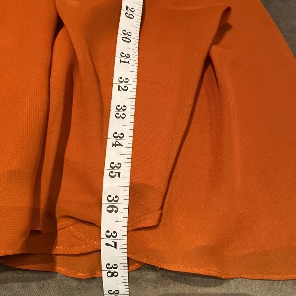 Women’s Orange Chiffon Prom Party Dress Corset Back Spaghetti Straps Size 16W Orange - Image 13