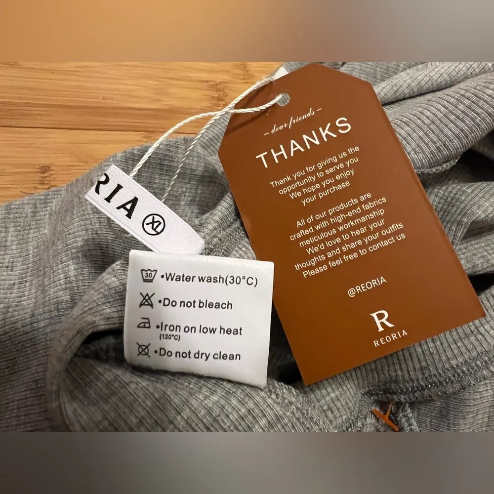 Reoria Classic Allure Lounge Casual Basic Ribbed Grey Mermaid Maxi Dress|Sz:XL Gray - Image 7