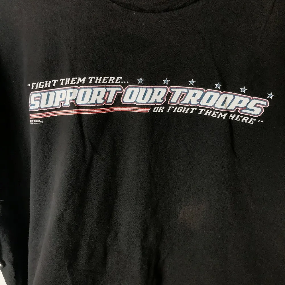 2006 Vintage Support Our Troops T Shirt Y2K Black XL Extra Large Graphic Tee - Image 9
