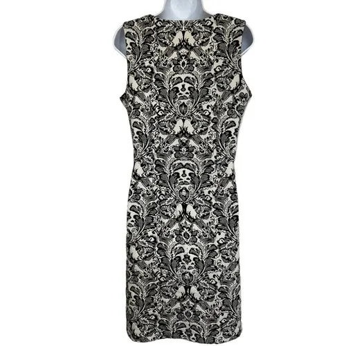 J. MCLAUGHLIN Black & Cream Textured Paisley Print Darcy Dress EUC Size Medium - Image 6