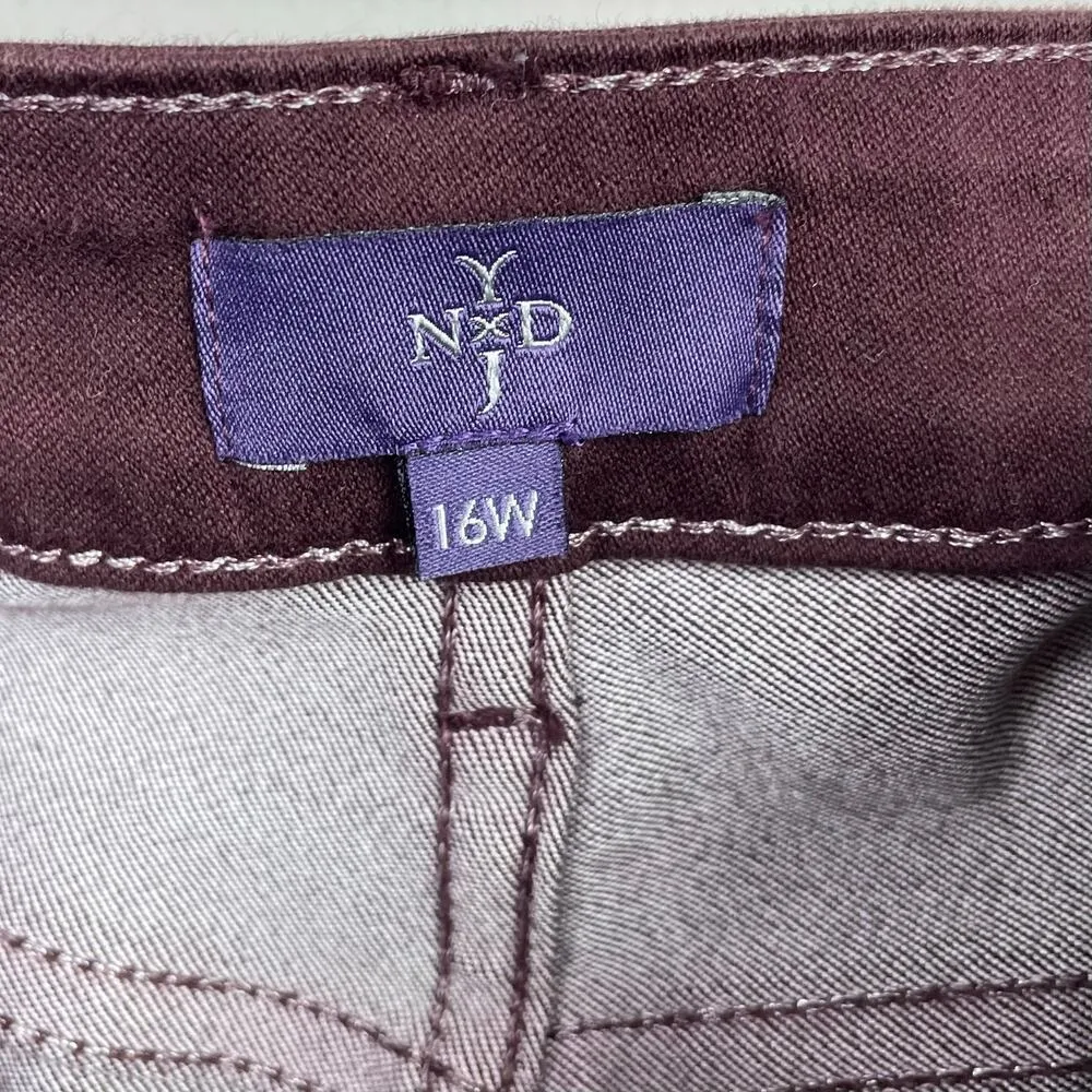NYDJ Not Your Daughters Jeans Alina Burgundy Leggings Pants Skinny Plus 16W 16 - Image 9