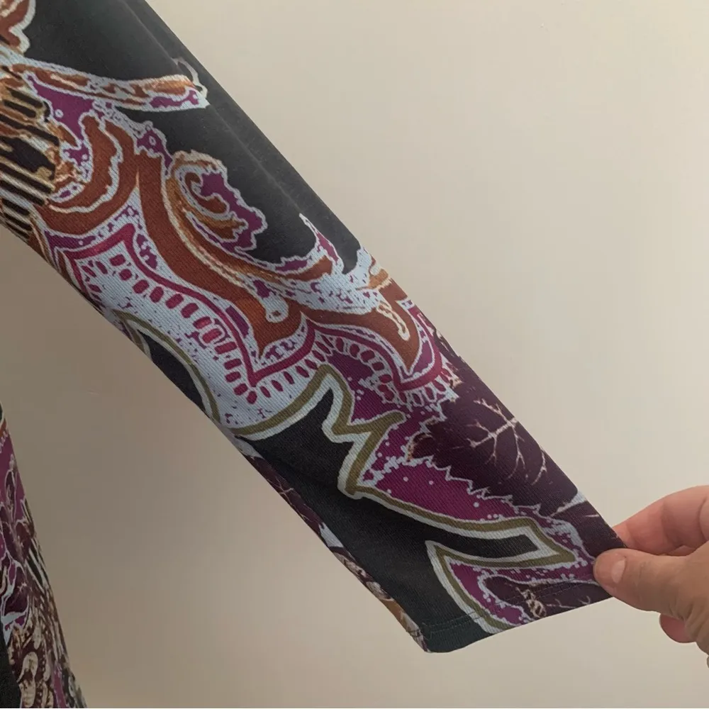 Soft Surroundings Multicolor Floral Print V-neck Tunic Top Size M - Image 6