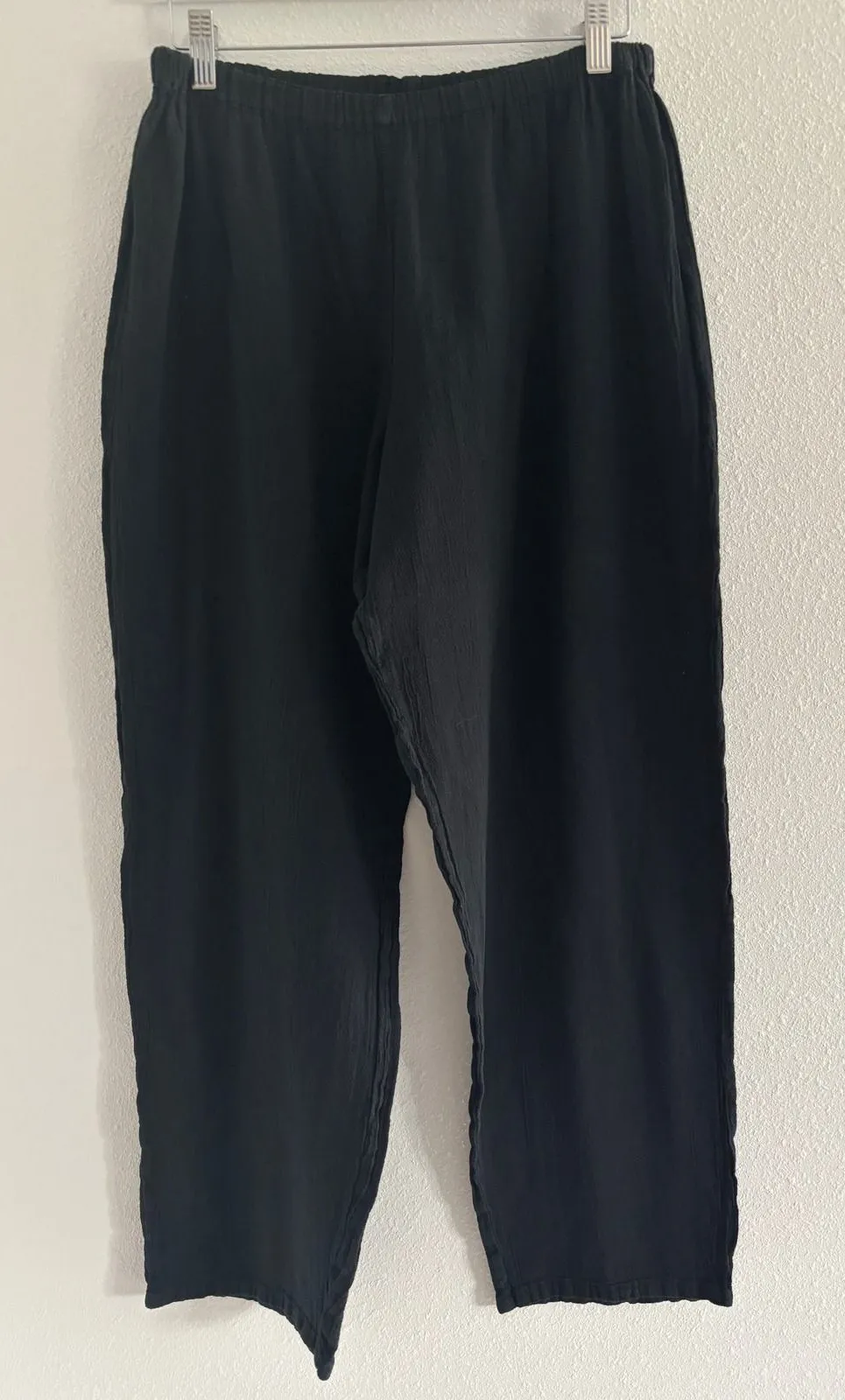 Oh My Gauze Pants Womens Medium Black Cotton Lagenlook Minimalist Beach - Image 1