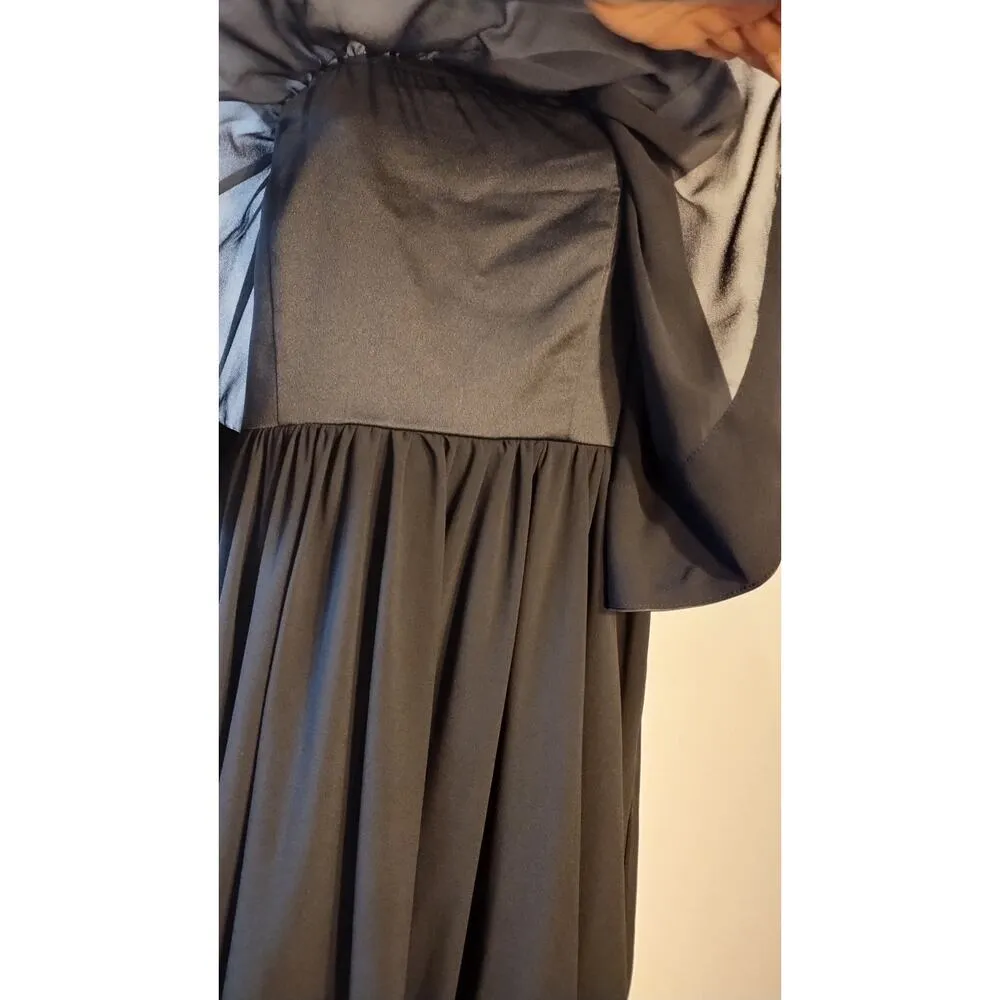 Anything Bling Women strapless black Ruffle mini Dress Sz L Size L - Image 2