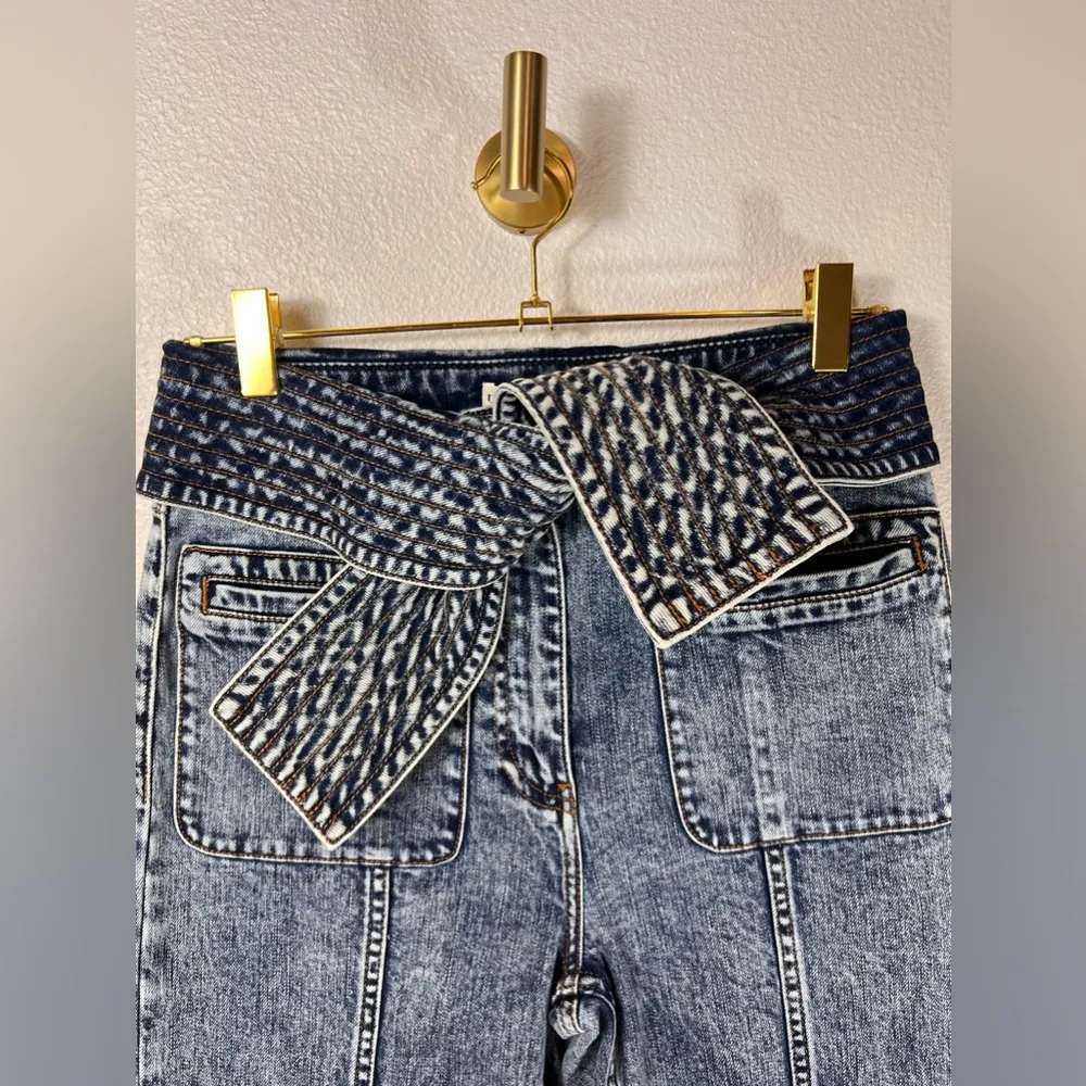 Ulla Johnson NWT Wade Tie Flare Leg Medium Wash Denim Jeans Size 4 - Image 7