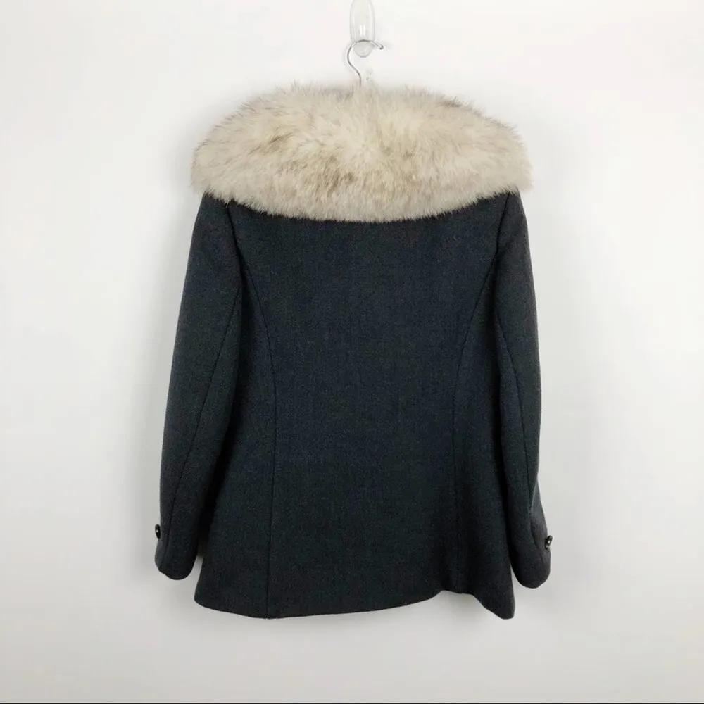 Vintage 1950s Claire Dratch Bethesda Fox Fur Collar Virgin Wool Jacket Coat S - Image 12