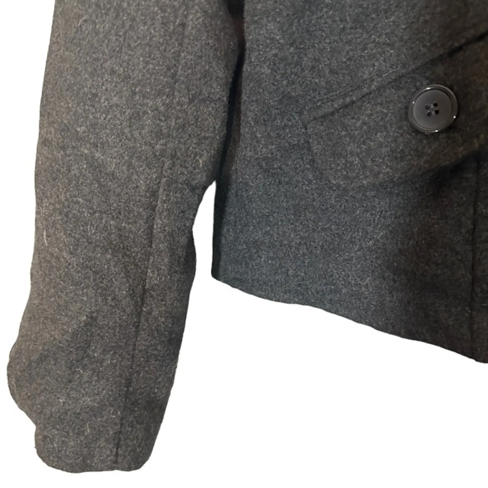 Max Rave Women’s Gray Wool Blend One-Button Notched Blazer Jacket Size Large - Image 3