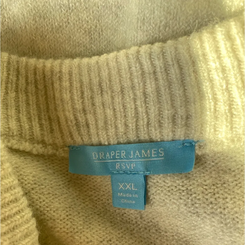 Draper James RSVP Grey Pearl Long Sleeve Embellished Sweater, Size XXL - Image 4