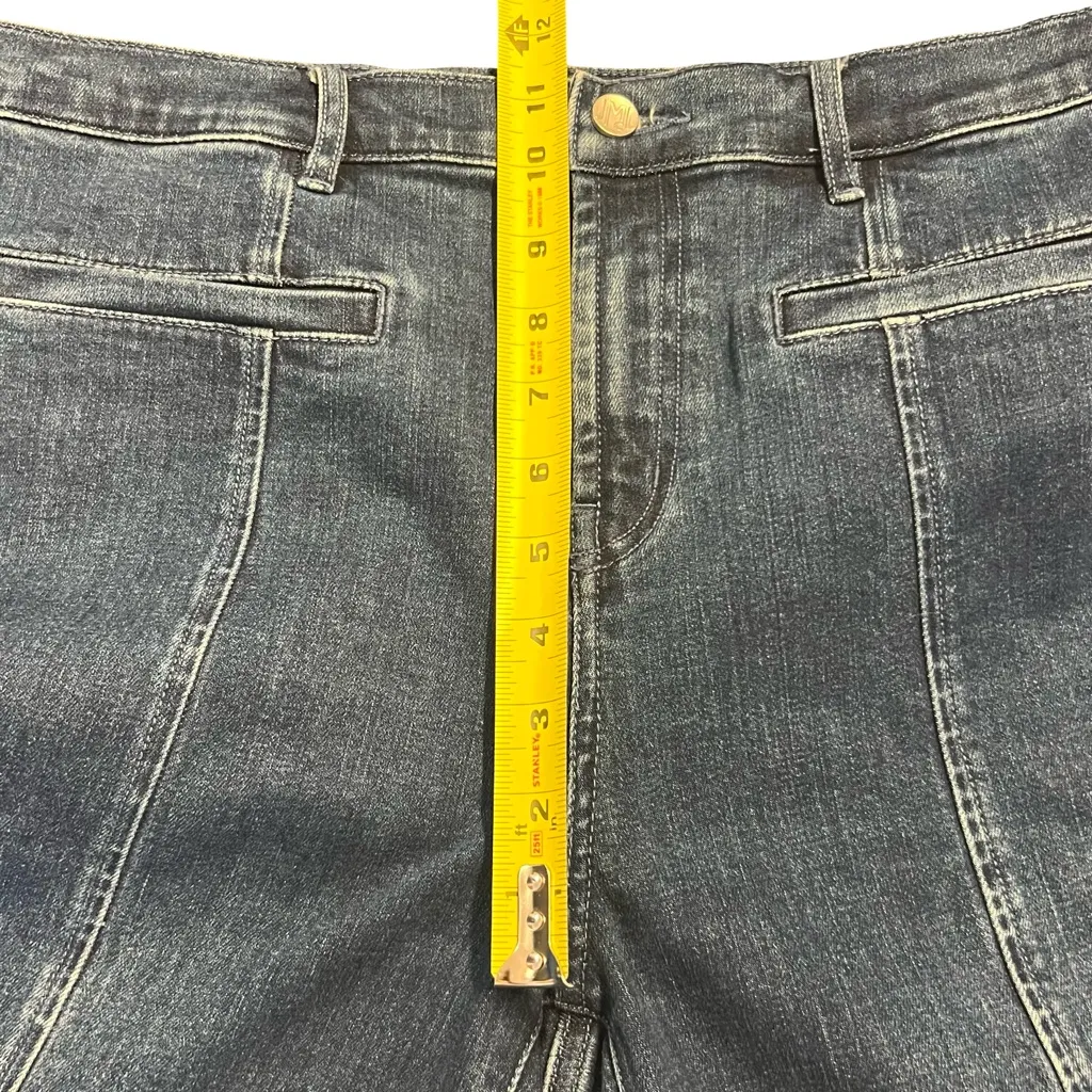 J McLaughlin Womens Emmie Baby Bootcut Jeans Size 14 High Waist Stretch Preppy Blue - Image 4