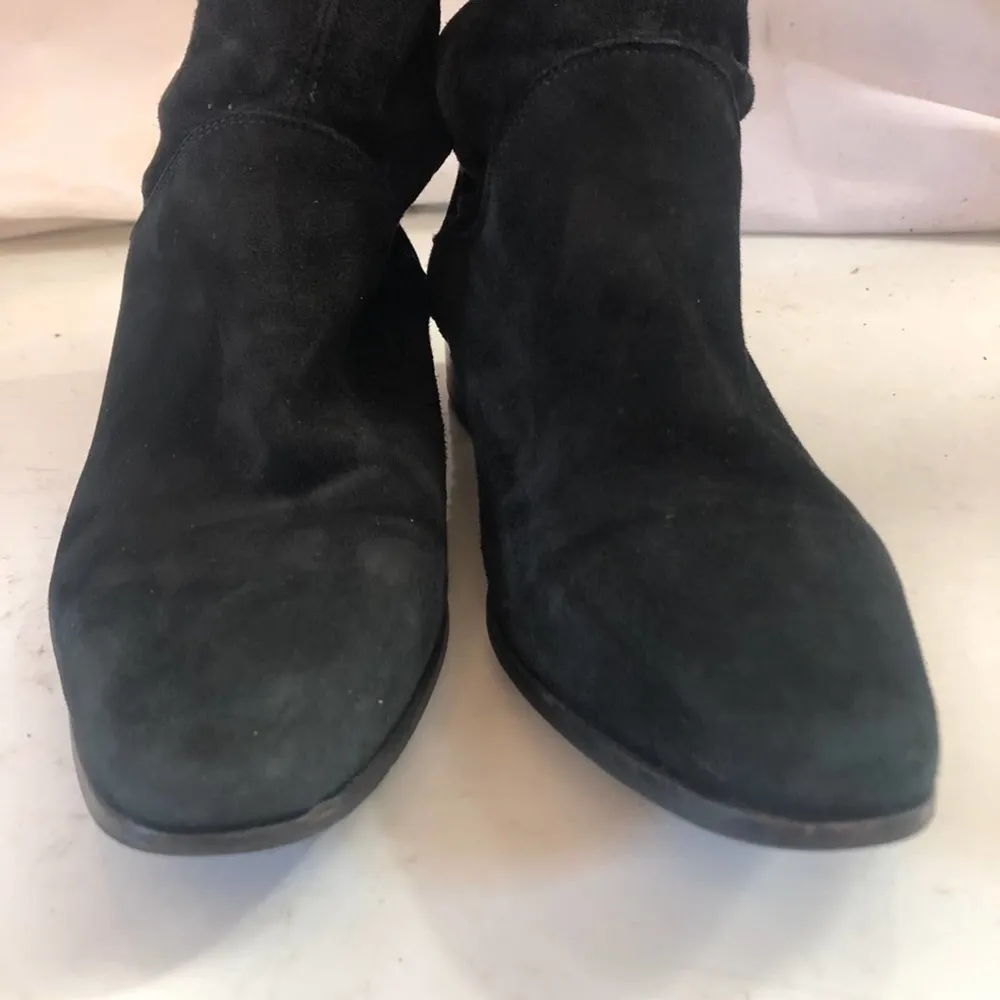 Massimo Dutti Black Suede Over Knee Boots Sz 7.5 - Image 6