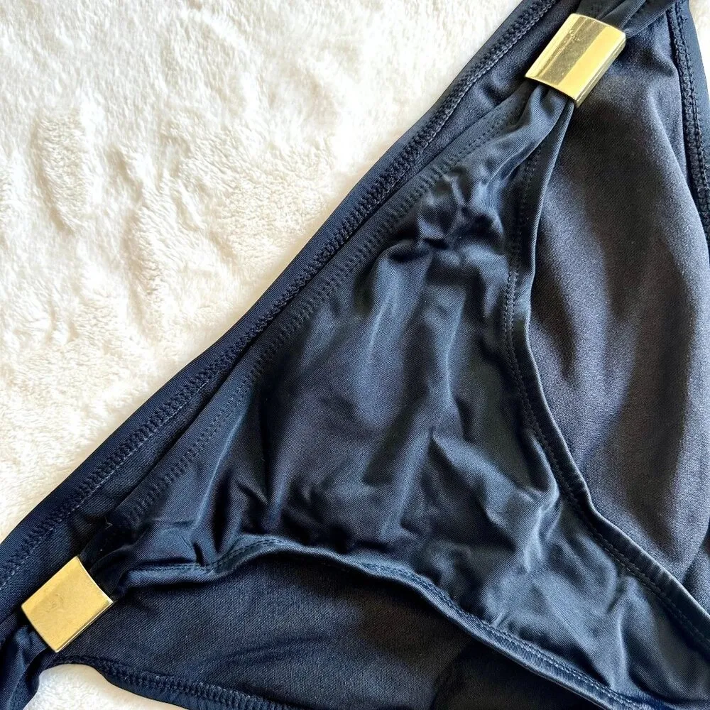Black Xhilaration Black Bikini Bottom with Gold Hardware - Size Large - Image 4